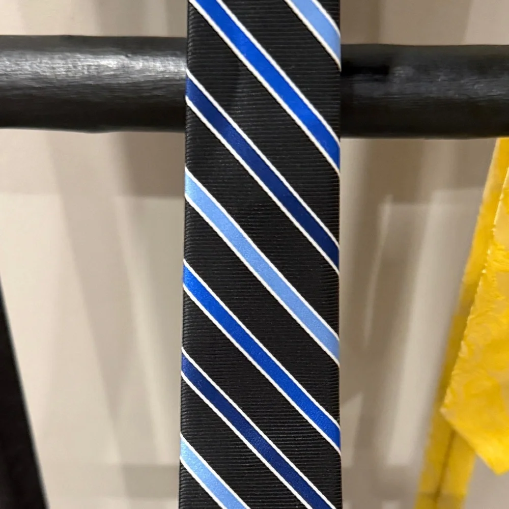 Youth Boys, Chaps Black/Blue tie and Bright Gold Tie Set